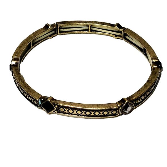 Lia Sophia Antique Gold Bracelet Multicolor Stones - Picture 1 of 2